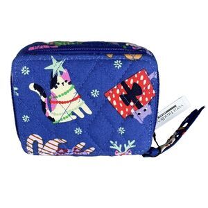NWT Vera Bradley HOLIDAY CATS Zipped Travel Pill Case Organizer Christmas